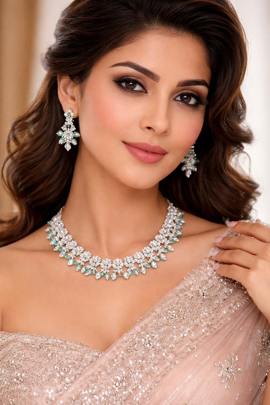 Emerald Spark Designer Necklace Combo