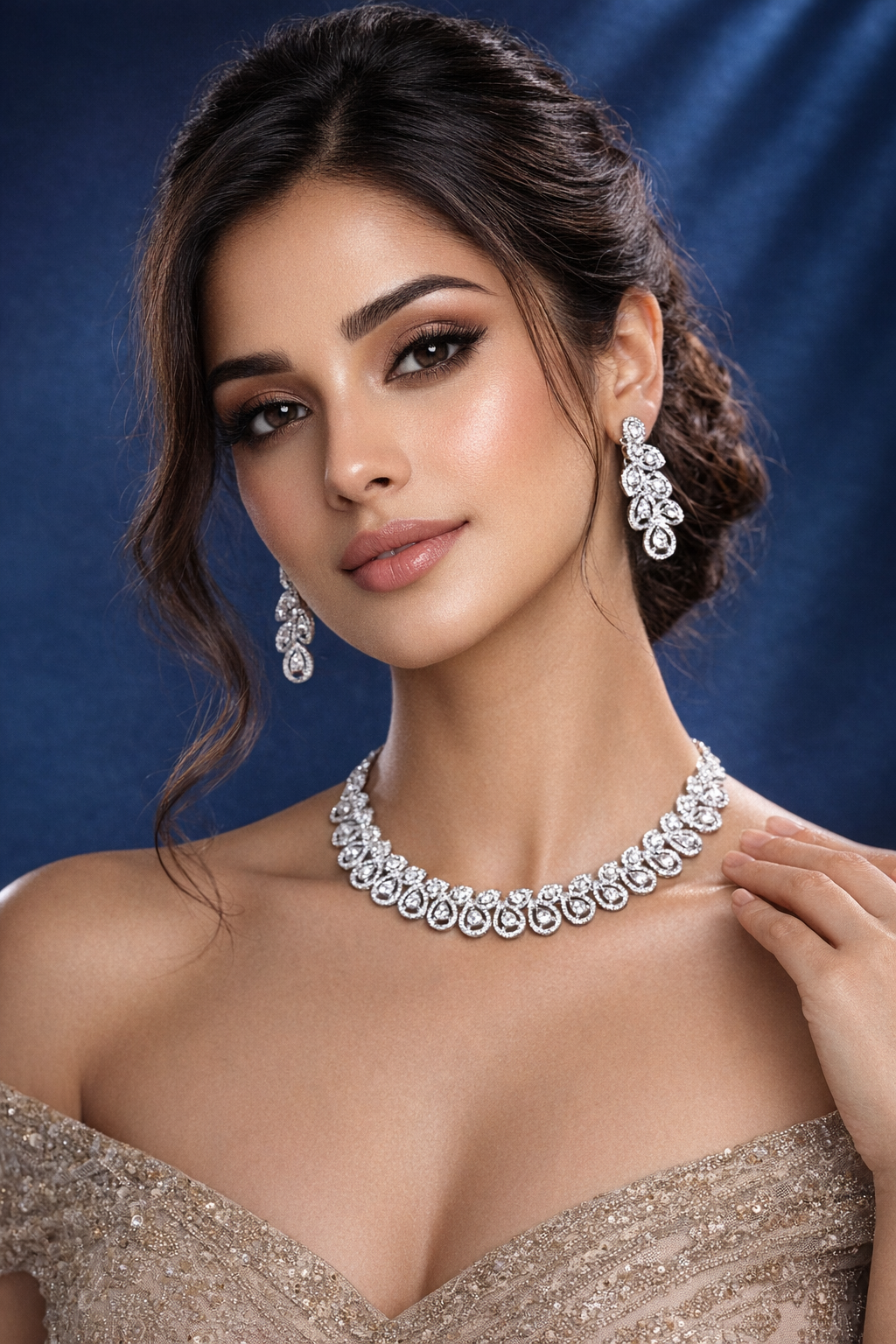 Silver Aura Luxe Diamond Set