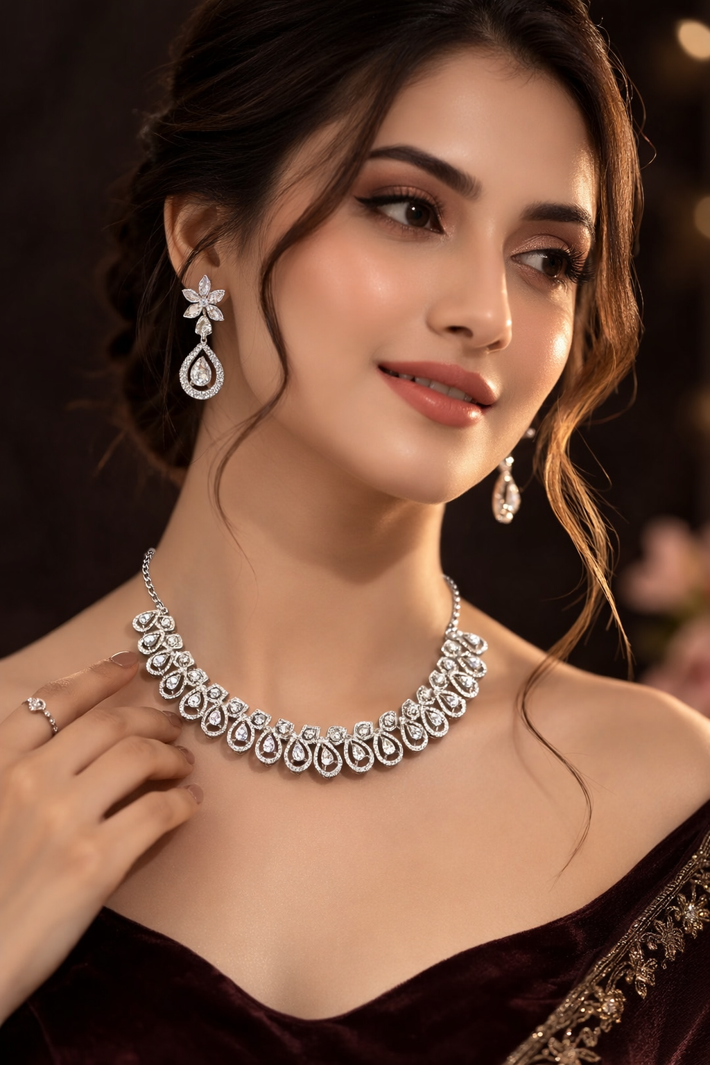 Silver Aura Luxe Diamond Set